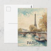Carte Postale Tour Eiffel de Paris (Devant / Derrière)
