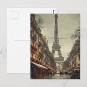 Carte Postale Tour Eiffel de Paris (Devant / Derrière)
