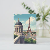 Carte Postale Tour Eiffel de Paris (Debout devant)