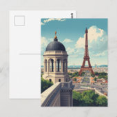 Carte Postale Tour Eiffel de Paris (Devant / Derrière)
