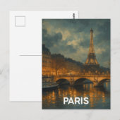 Carte Postale Tour Eiffel de Paris (Devant / Derrière)
