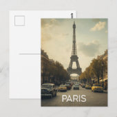 Carte Postale Tour Eiffel de Paris (Devant / Derrière)