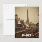 Carte Postale Tour Eiffel de Paris (Devant / Derrière)