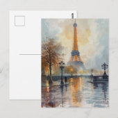Carte Postale Tour Eiffel de Paris (Devant / Derrière)