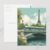 Carte Postale Tour Eiffel de Paris (Devant / Derrière)
