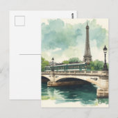 Carte Postale Tour Eiffel de Paris (Devant / Derrière)
