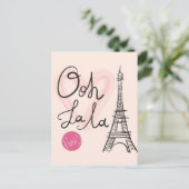 Carte Postale Tour Eiffel Dessinée À La Main (Debout devant)