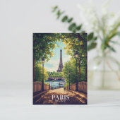 Carte Postale Tour Eiffel du parc d'été de Paris (Debout devant)