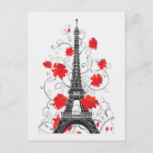 Carte Postale Tour Eiffel élégante silhouette élégante (Devant)