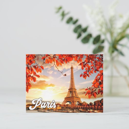 Carte Postale Tour Eiffel En Automne | Paris, France (Debout devant)