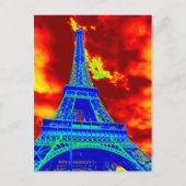Carte Postale tour eiffel en feu (Devant)