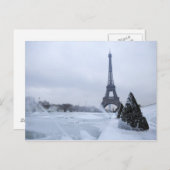 Carte Postale Tour Eiffel en hiver (Devant / Derrière)