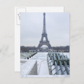 Carte Postale Tour Eiffel en hiver 3 (Devant / Derrière)