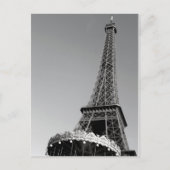 Carte Postale Tour Eiffel en noir et blanc (Devant)