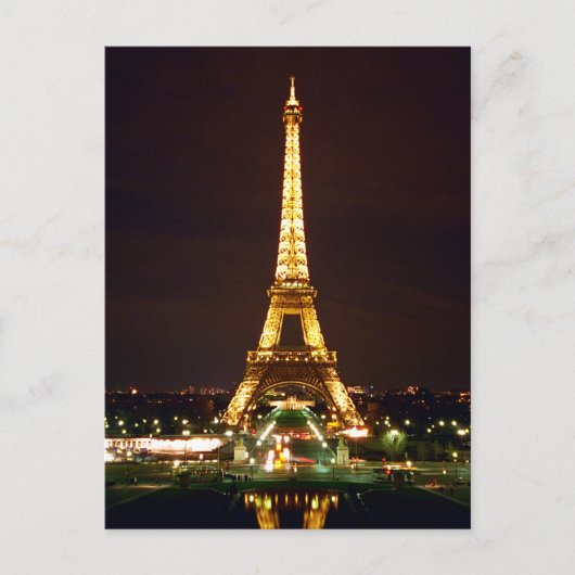 Carte Postale Tour Eiffel en Nuit - Couleur (Devant)