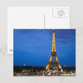 Carte Postale Tour Eiffel en soirée (Devant / Derrière)