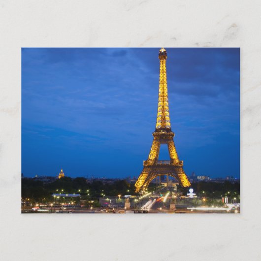 Carte Postale Tour Eiffel en soirée (Devant)