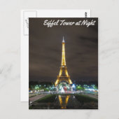 Carte Postale Tour Eiffel en soirée (Devant / Derrière)