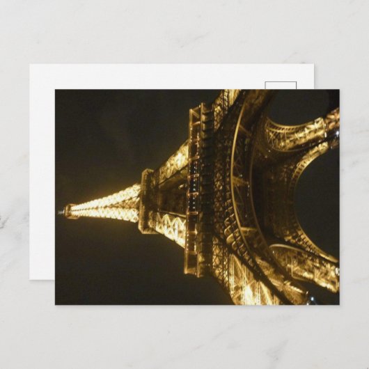 Carte Postale Tour Eiffel en soirée (Devant / Derrière)