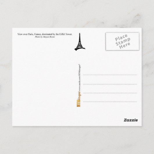 Carte Postale Tour Eiffel et nuages violets (Dos)