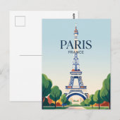 Carte Postale Tour Eiffel France (Devant / Derrière)