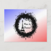 Carte Postale Tour Eiffel Grunge (Devant)