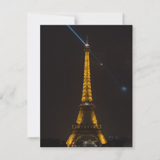 Carte Postale Tour Eiffel illuminée : Paris de nuit