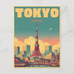 Carte Postale Tour Eiffel Japon voyage cadeaux vintage 