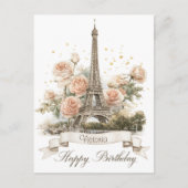 Carte Postale Tour Eiffel "Joyeux anniversaire" avec nom personn (Devant)