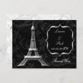 Carte Postale Tour Eiffel Merci français (Devant / Derrière)