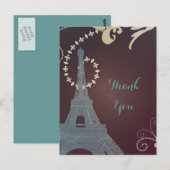 Carte Postale tour eiffel moderne vintage paris merci (Devant / Derrière)