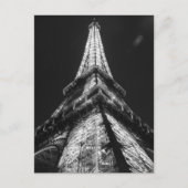 Carte Postale Tour Eiffel Noir Blanc à Paris Nuit (Devant)