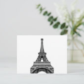 Carte Postale Tour Eiffel noir blanc Paris France Art (Debout devant)