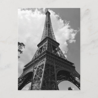 Carte Postale Tour Eiffel Noir & Blanc Paris Voyage européen