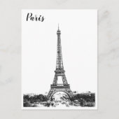 Carte Postale Tour Eiffel noir et blanc (Devant)