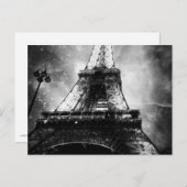 Carte Postale Tour Eiffel, noir et blanc (Devant / Derrière)