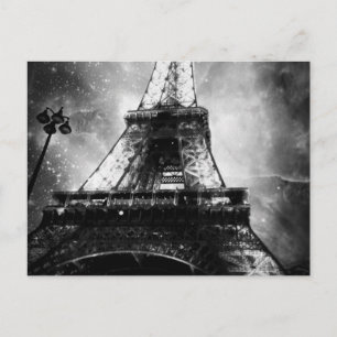 Carte Postale Tour Eiffel, noir et blanc