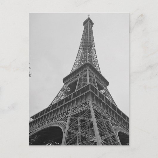 Carte Postale Tour Eiffel noir et blanc à Paris (Devant)