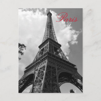 Carte Postale Tour Eiffel noir et blanc à Paris