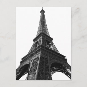 Carte Postale Tour Eiffel noir et blanc Paris Voyage en Europe