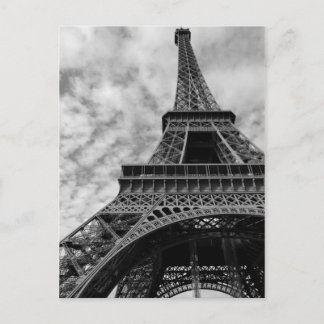 Carte Postale Tour Eiffel noir et blanc vue d'en bas - Ville de