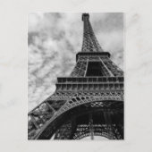 Carte Postale Tour Eiffel noir et blanc vue d'en bas - Ville de  (Devant)