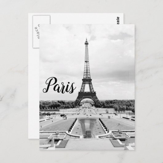 Carte postale Tour Eiffel Paris (Devant / Derrière)