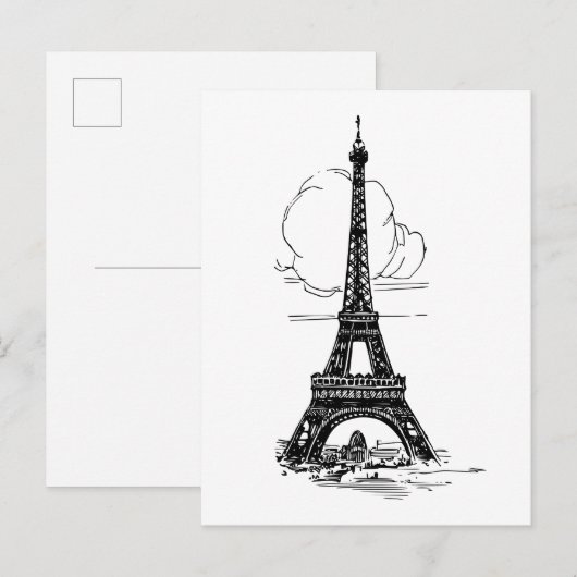 Carte Postale Tour Eiffel Paris (Devant / Derrière)