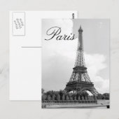 Carte postale Tour Eiffel Paris (Devant / Derrière)