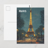 Carte Postale Tour Eiffel Paris (Devant / Derrière)