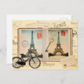 Carte Postale Tour Eiffel Paris (Devant / Derrière)