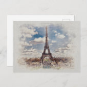 Carte Postale Tour Eiffel Paris (Devant / Derrière)