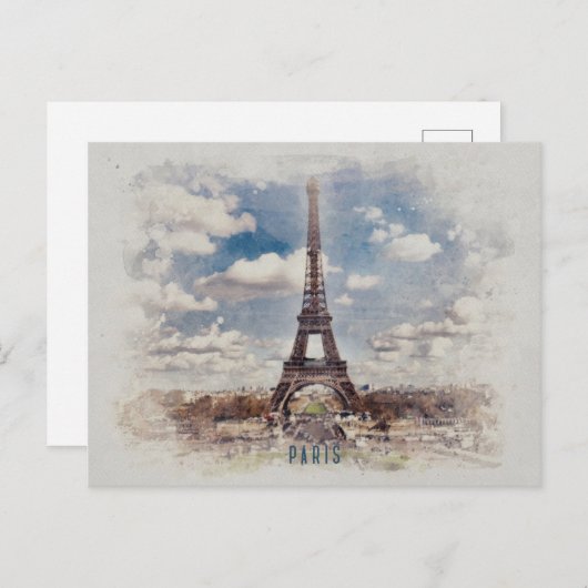 Carte Postale Tour Eiffel Paris (Devant / Derrière)