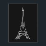 Carte Postale Tour Eiffel Paris Art de ligne minimaliste<br><div class="desc">Carte postale d'art de ligne minimaliste de la Tour Eiffel Paris</div>